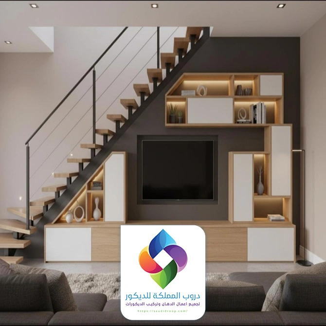 ديكور تلفزيون تحت الدرج جدة
