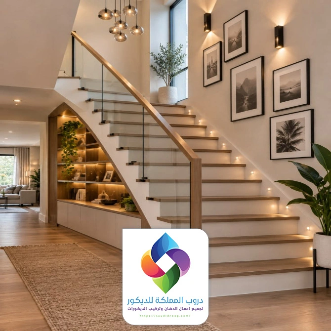 ديكور خشب تحت الدرج مكة