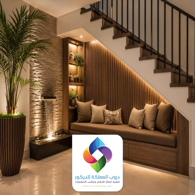 ديكور خشب تحت الدرج مكة